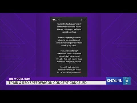 REO Speedwagon and Train cancel concerts in Houston and Dallas