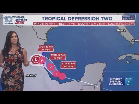 Tropical Depression Two forms in the Gulf; expected to strengthen before landfall in Mexico