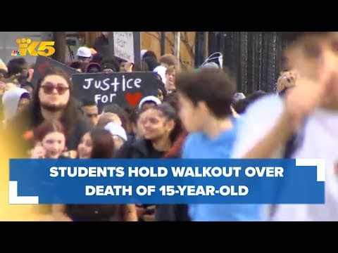 High school students walk out in response to shooting that left 15-year-old dead