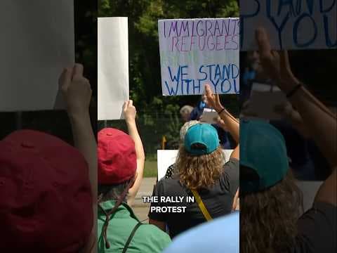 Protesters rally against ICE plans to use Camp Atterbury to hold immigrants in central Indiana