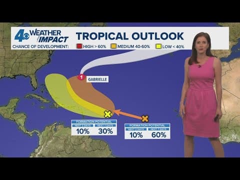 Sunday 10 PM Tropics Update: Gabrielle now a hurricane, plus two spots to watch