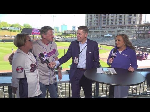 Randy and Jenny Boyd drop in to talk about opening day excitement at Covenant Health Park