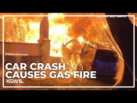 Residents in Northeast Portland home displaced after car crash causes gas fire