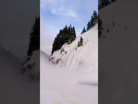 Crews do avalanche control on Highway 2 #shorts