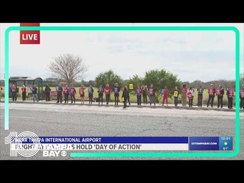 Flight attendants hold 'Day of Action' outside TPA for better working conditions