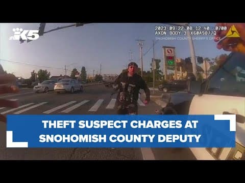 Theft suspect charges at Snohomish Co. deputy as he exits his cruiser