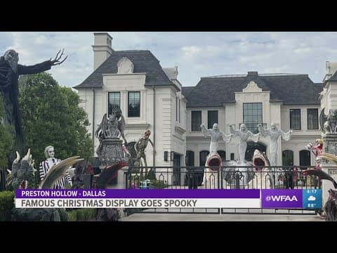 Viral Christmas mansion in Dallas transforms with new Halloween display