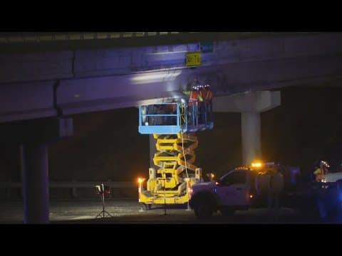 18-wheeler hauling cement slammed into North Texas overpass