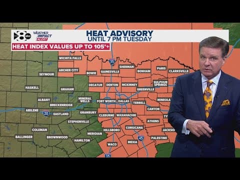 DFW Weather: Heat Advisory in effect Tuesday, but a cold front is on the way