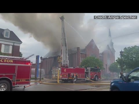Video shows heavy smoke from large fire at Coshocton church