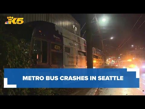 Metro bus crashes into building in Seattle
