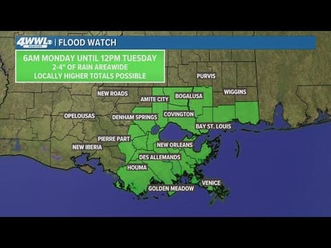 Sunday 10PM First Weather: Impact Alert Day due to possible heavy rain, street flooding on Monday