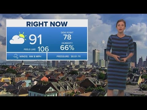 New Orleans: August heat and a few storms around