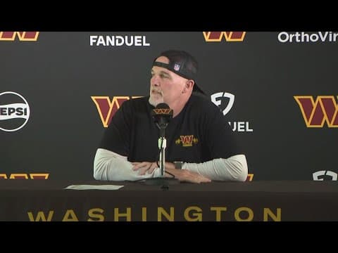 Dan Quinn speaks ahead of Commanders practice Saturday