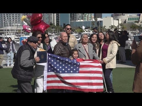 Nearly 600 people become American citizens at large-scale ceremony at the Rady Shell