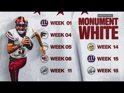 Washington Commanders drop jersey schedule