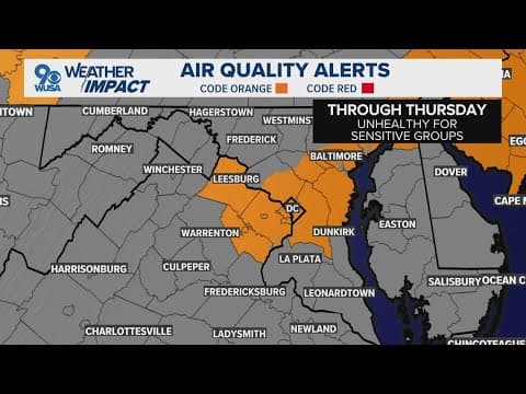 Air Quality Alerts enter Code Orange as DC-area temperatures reach into the 90s