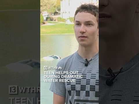 16-year-old springs into action after a car went into a pond