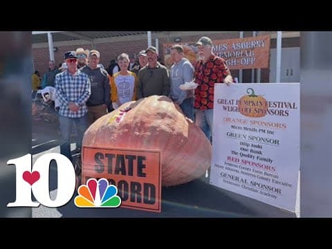 Almost 2-ton pumpkin shown at Allardt Pumpkin Festival
