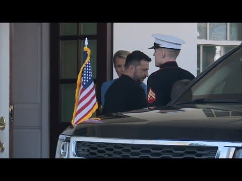Ukrainian President Zelenskyy departs White House after press conference cancelled