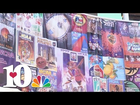 Katie makes a slam dunk at the Women's Basketball Hall of Fame