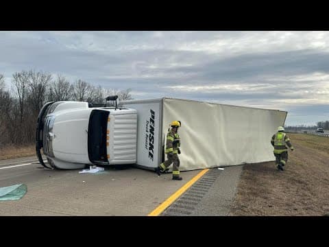 Indianapolis man arrested after police chase ends in Penske truck flipped