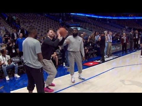 Luka Doncic warms up before Game 3 of NBA Finals