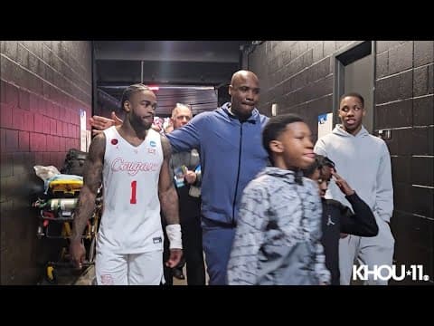 Houston Cougars celebrate win over Texas A&M in NCAA tournament