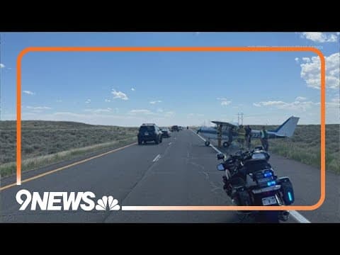 Plane makes emergency landing on I-76