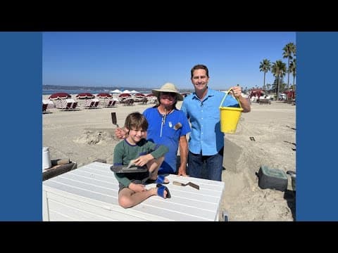 "Sandcastle Man" creates Les Misérables tribute for grandson in San Diego show