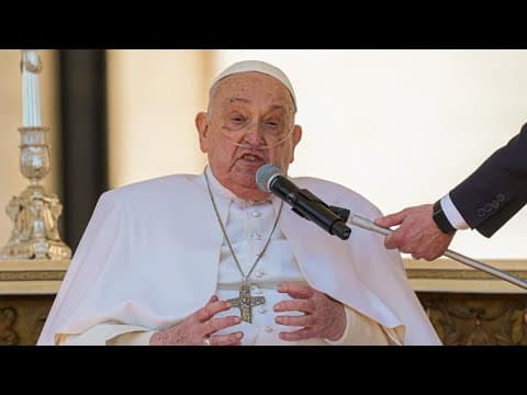 Pope appears before crowd in St. Peter’s Square, 2 weeks after his release from hospital