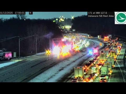 1 killed, 4 seriously injured in crash on I-71 South in Delaware County