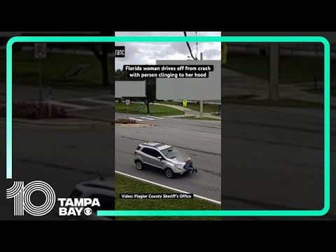 #Florida woman drives off from crash with person clinging to her hood