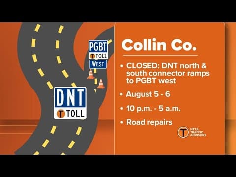 NTTA launches overnight repairs, closes DNT ramps to westbound PGBT