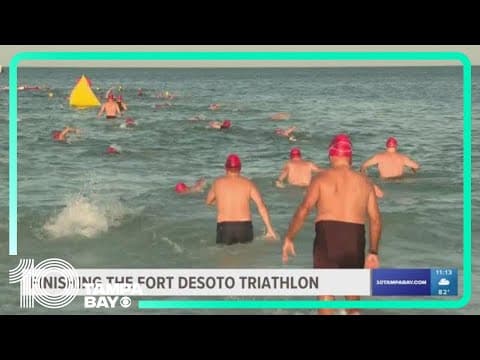 Hundreds of athletes get up early to participate in the Fort De Soto Triathlon
