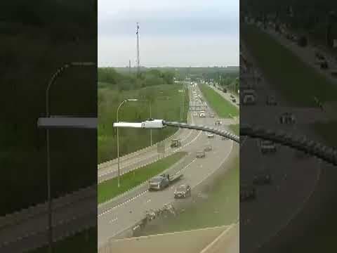 Incredibly, no life-threatening injuries after a truck tumbles off an overpass. #kare11 #shorts