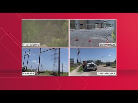 KHOU 11 coverage of storm recovery, Monday, May 20 at noon