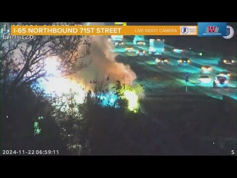 Vehicle fire closed northbound I-65 on Indy's west side