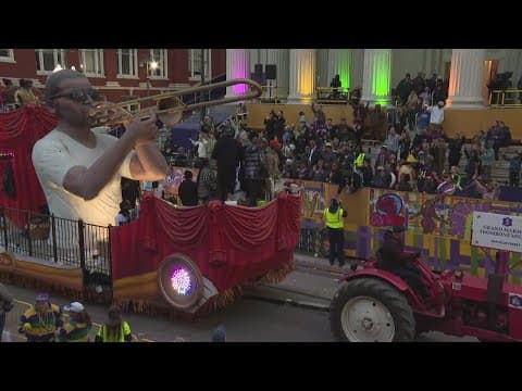Grand Marshal Trombone Shorty accepts key to the city during Krewe of Freret
