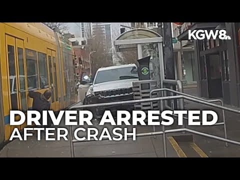 Driver crashes stolen car into downtown Portland streetcar stop