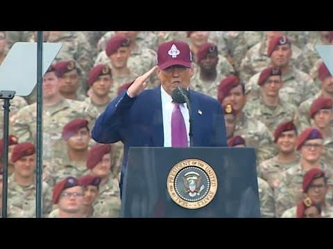 Trump speaks at the 250th Army anniversary at Fort Bragg