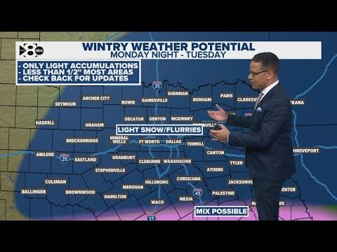 DFW Weather: Latest timeline for potential winter weather in North Texas next week