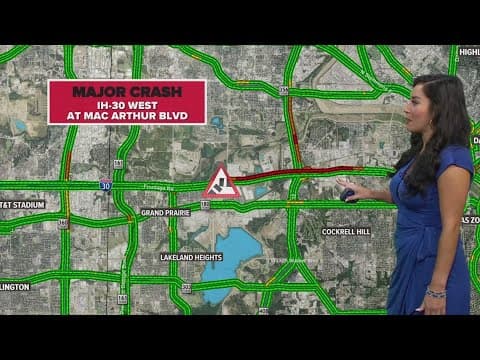 Crash shuts down westbound I-30 leaving Dallas County