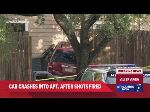 Driver shot, crashes SUV into Houston apartment complex