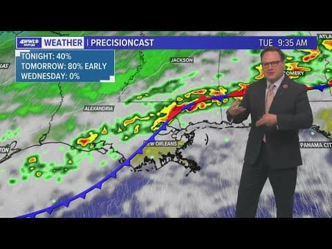 Weather: Scattered rain tonight, wetter Tuesday morning