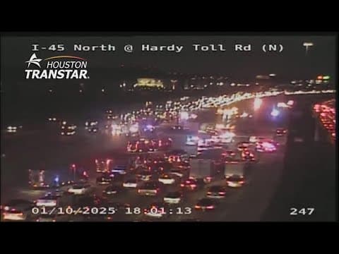 North Freeway shut down at Hardy Toll Road due to multi-vehicle wreck