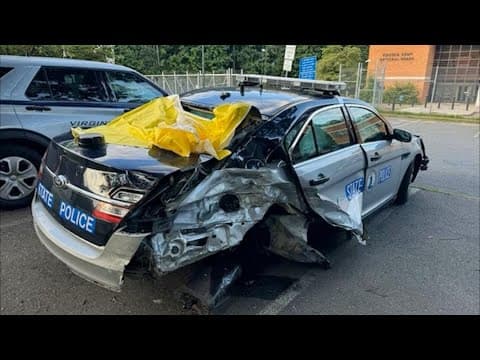 Camera captures moment Virginia trooper is hit by car on I-495, 2 drivers charged with DUI