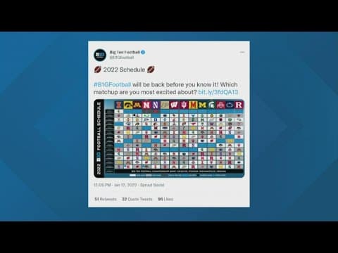 Big Ten releases revised 2022 schedule