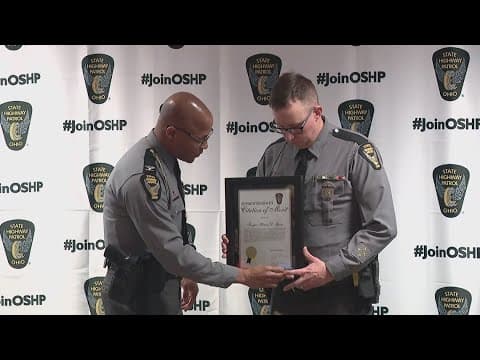 OSHP trooper receives recognition for heroic rescue efforts following fatal I-70 bus crash