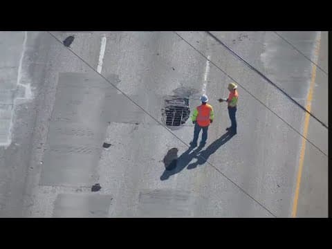 Lanes closed on U.S. 175 at Loop 12 because of hole in bridge, officials say